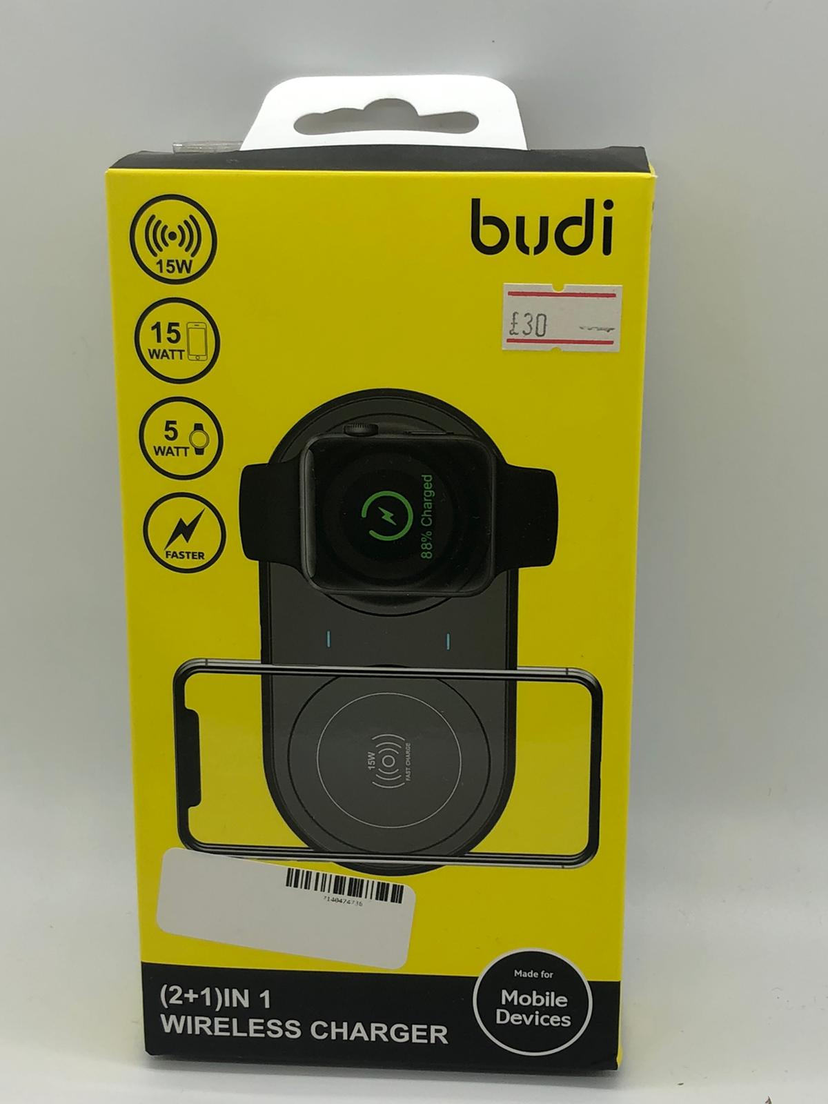 Budi 15w 2+1 In 1 Wireless Charger