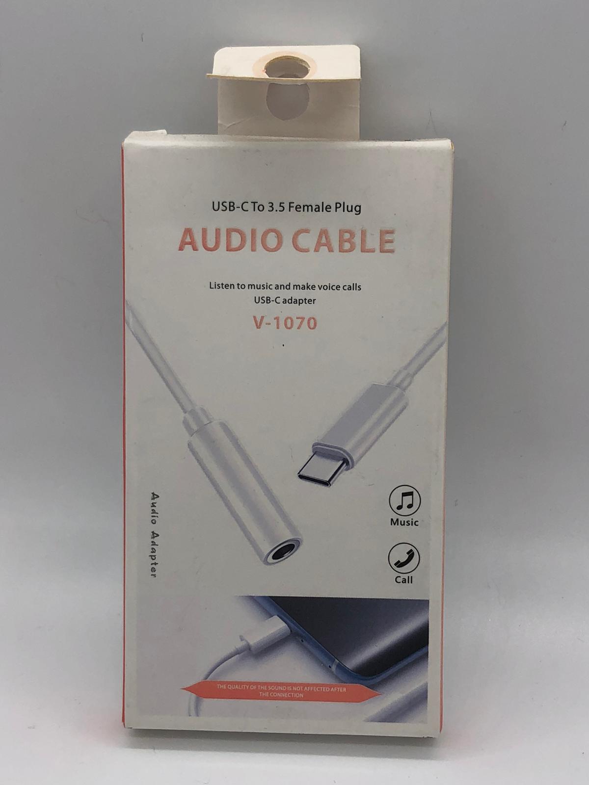 Audio Cableusb C To 3.5 Female Plug